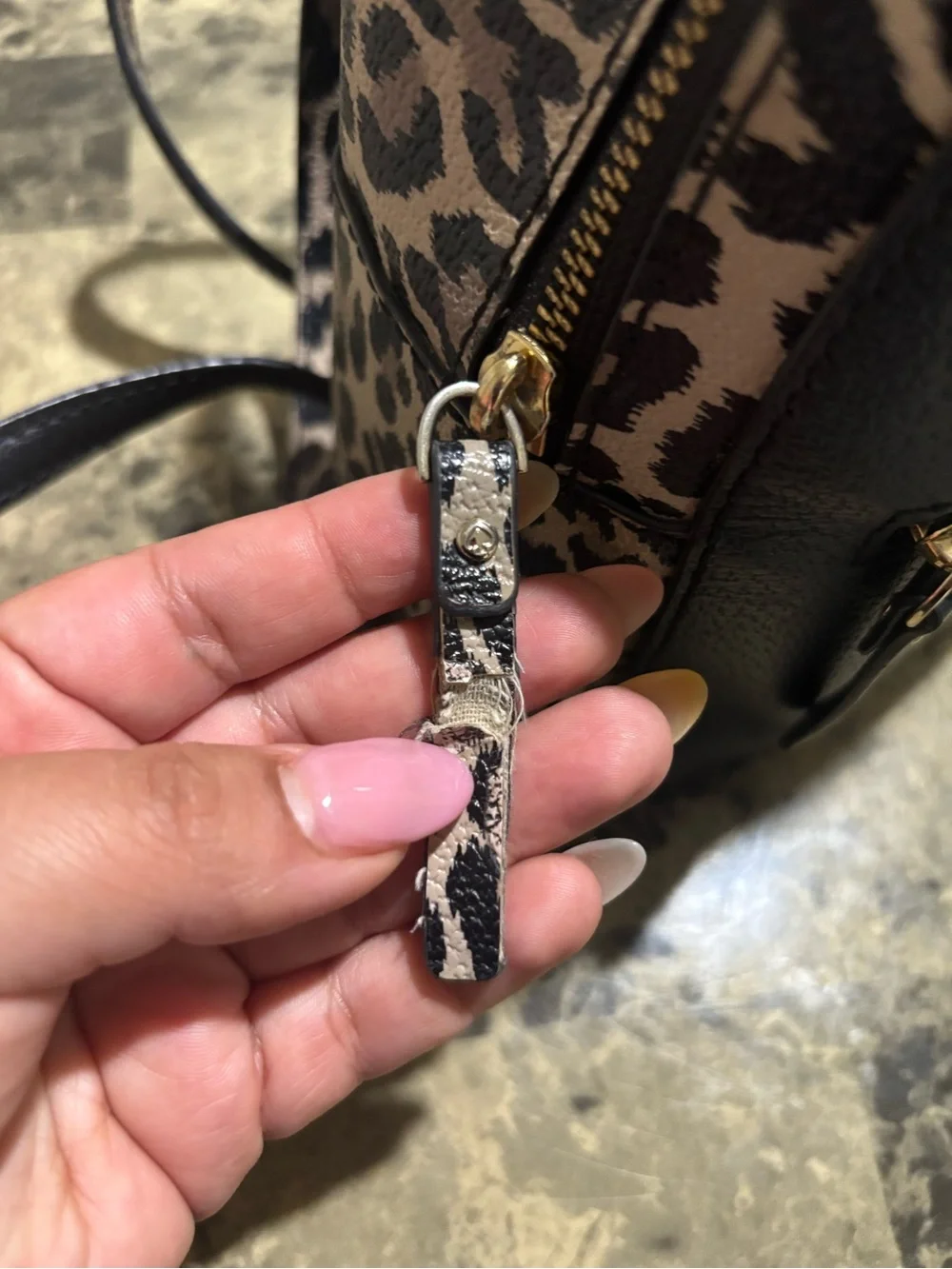 kate spade Leopard Accent Black Mini Backpack